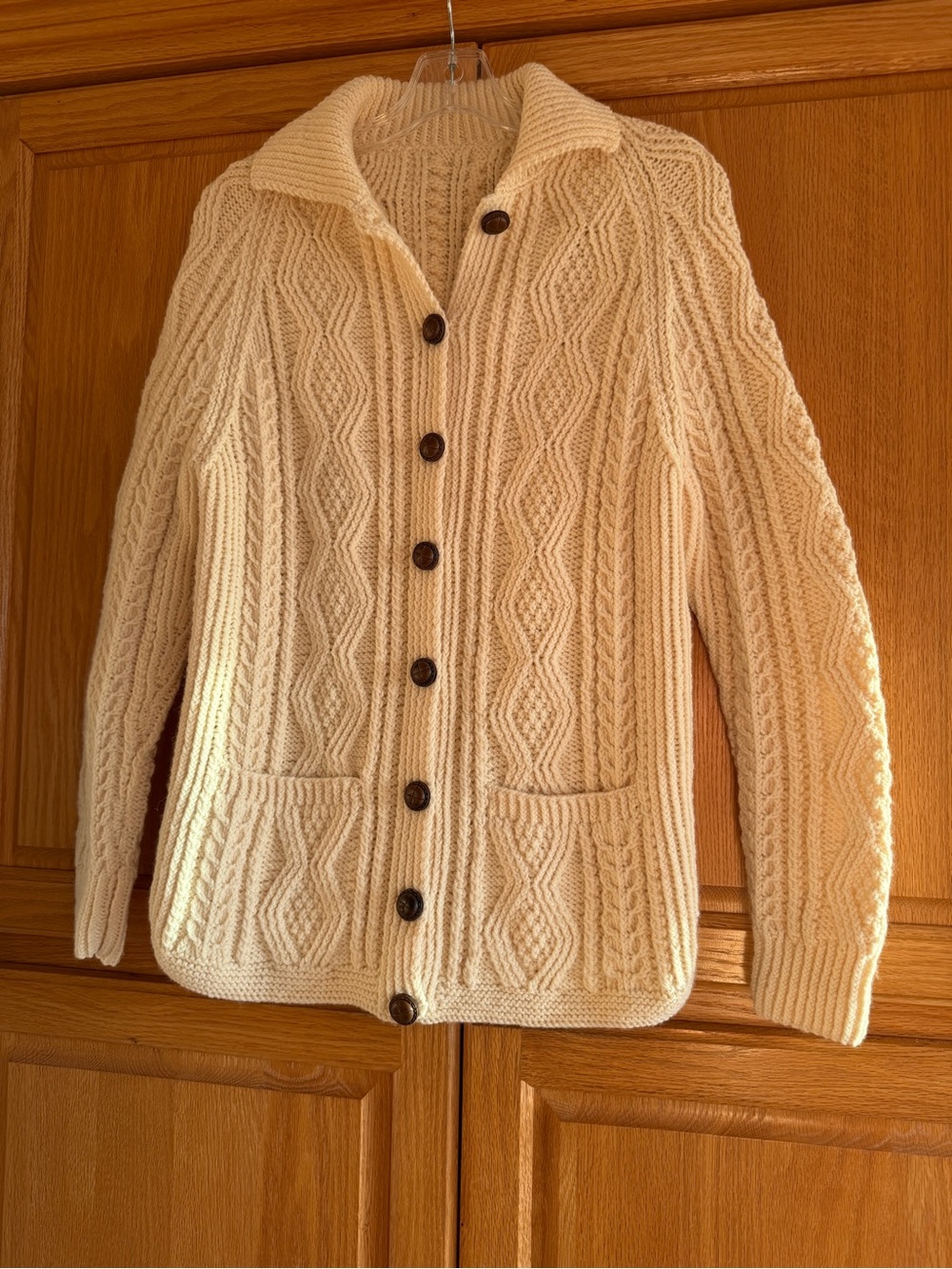 New Hand knit Merino Wool Cardigan size S/M - Picture 2 of 6